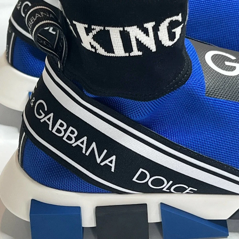 Dolce & Gabbana Hightop Sorrento Sneakers with DG Logo in Blue - Picture 3 of 10